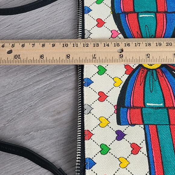 Brighton Love & Joy Canvas Crossbody Bag Multicolor Hearts Bows - Picture 9 of 10